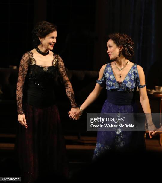 Elizabeth McGovern and Anna Camp during the Broadway Opening Night performance Curtain Call Bows for The Roundabout Theatre Company production of...
