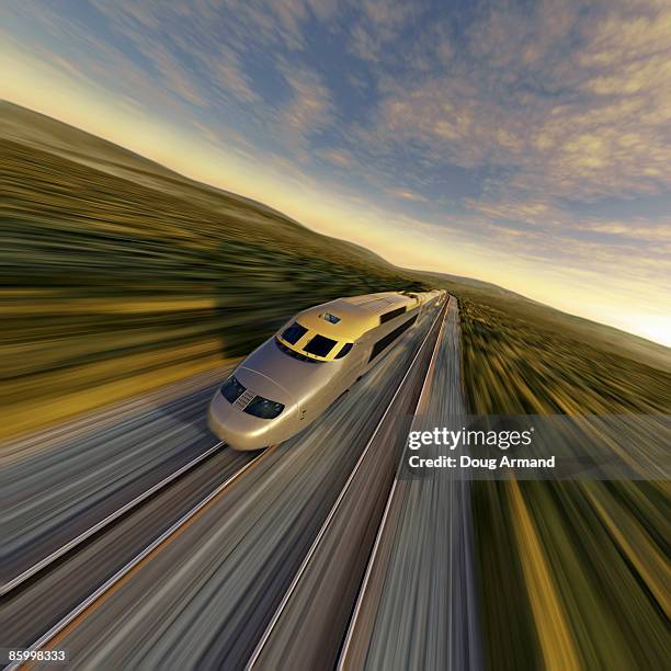 high speed train - hochgeschwindigkeitszug stock-grafiken, -clipart, -cartoons und -symbole