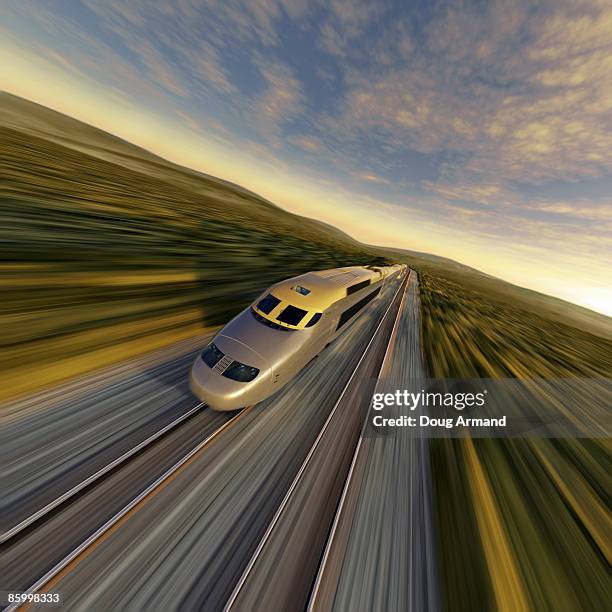 stockillustraties, clipart, cartoons en iconen met high speed train - spoorlijn