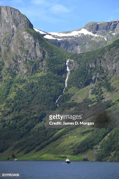 Waterfall in Norwegian fjordlands on February 8th 2017 in Norway.