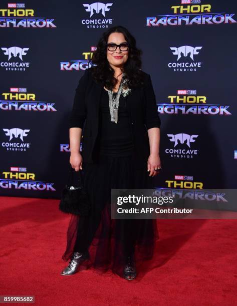 Actress Rachel House arrives for the premiere of the film "Thor: Ragnarok" in Hollywood, California on October 10, 2017. / AFP PHOTO / FREDERIC J....