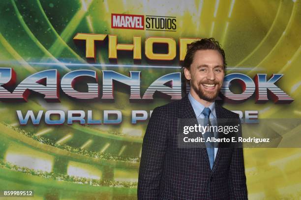 Actor Tom Hiddleston at The World Premiere of Marvel Studios' "Thor: Ragnarok" at the El Capitan Theatre on October 10, 2017 in Hollywood, California.