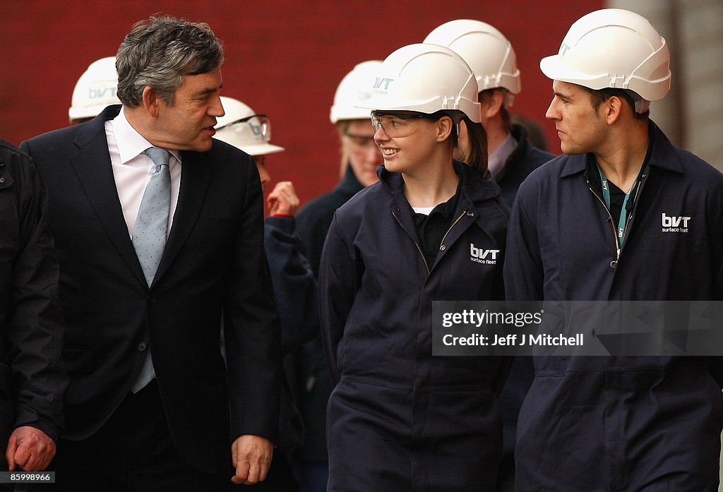 Gordon Brown Visits Govan Shipyard