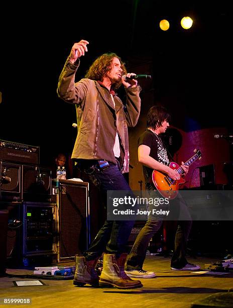 Chris Cornell performs live in concert at the Vogue Theatre on April 15, 2009 in Indianapolis.