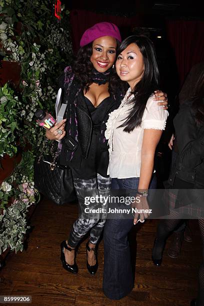 Janelle Snowden and Tracy Nguyen attend the "Notorious" DVD release party hosted by VIBE magazine and Fox Home Entertainment at the Pink Elephant on...