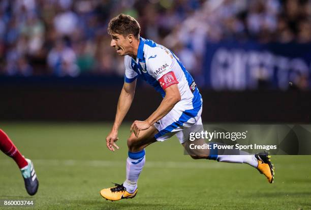 Alexander Szymanowski of CD Leganes reacts during the La Liga 2017-18 match between CD Leganes and Atletico de Madrid on 30 September 2017 in Madrid,...