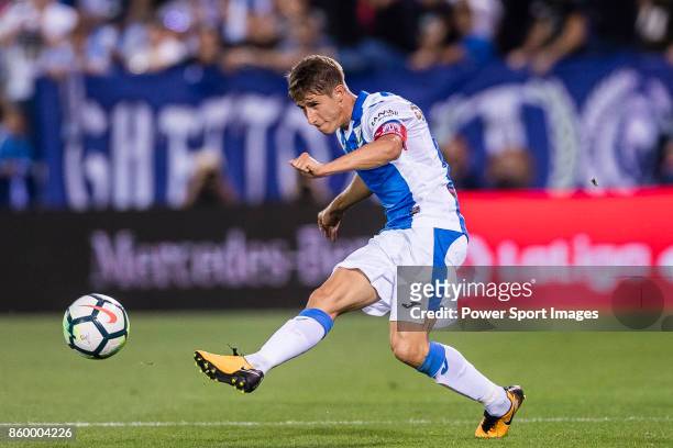 Alexander Szymanowski of CD Leganes in action during the La Liga 2017-18 match between CD Leganes and Atletico de Madrid on 30 September 2017 in...