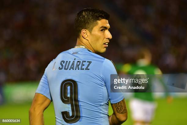 Uruguay's Luis Suarez is seen during the 2018 FIFA World Cup Qualification match between Uruguay and Bolivia at Centenario Stadium in Montevideo,...