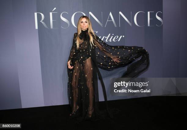 Erica Pelosini attends Cartier's celebration of Resonances de Cartier on October 10, 2017 in New York City.