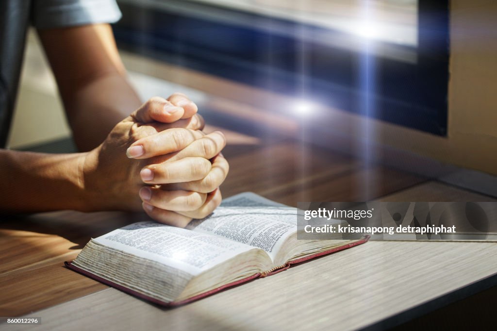 A man reading the Holy Bible.