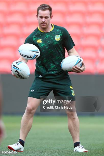 Michael Morgan during an Australian Kangaroos Rugby League World Cup training session at Suncorp Stadium on October 11, 2017 in Brisbane, Australia.