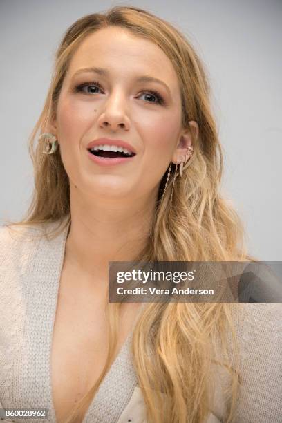 Blake Lively at the "All I See Is You" Press Conference at the Four Seasons Hotel on October 10, 2017 in Beverly Hills, California.