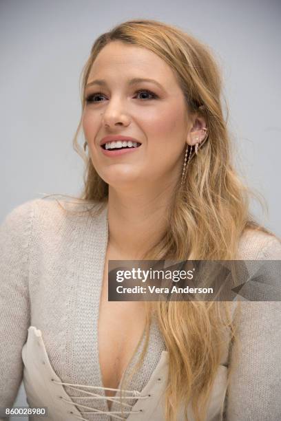 Blake Lively at the "All I See Is You" Press Conference at the Four Seasons Hotel on October 10, 2017 in Beverly Hills, California.