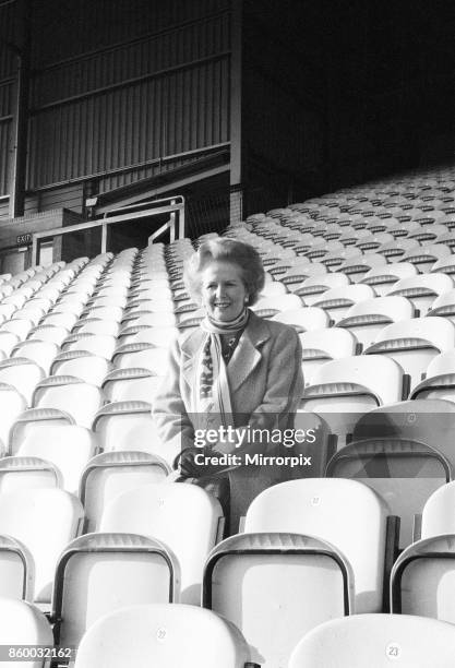 Margaret Thatcher PM, visits Valley Parade, home of Bradford City Football Club, Friday 20th February 1987,The Prime Minister inspected the...