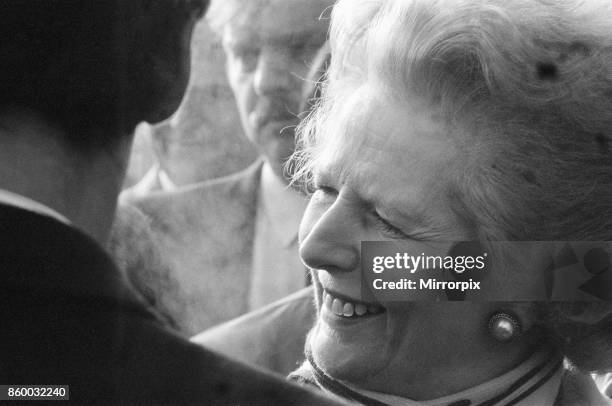 Margaret Thatcher PM, visits Valley Parade, home of Bradford City Football Club, Friday 20th February 1987,The Prime Minister inspected the...