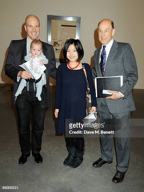 Timothy d'Offay, his wife Asako and daughter Kokoro with Anthony d'Offay attend the Montblanc De La Culture Arts Patronage Award, at the Tate Modern...