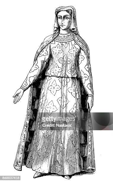blanche of castile, queen of france - queen blanche stock illustrations
