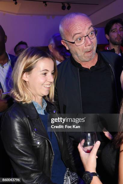 Actor Olivier Baroux and his daughter Enya Baroux attend Jaguar E-Pace Launch Party at Studio Acacias on October 10, 2017 in Paris, France.