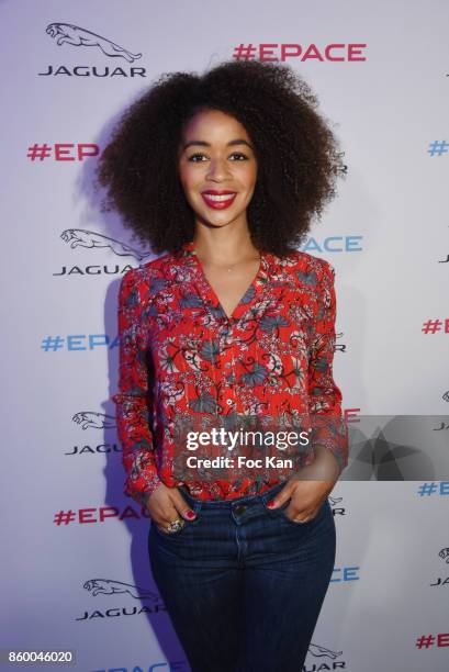 Aurelie Konate attends Jaguar E-Pace Launch Party at Studio Acacias on October 10, 2017 in Paris, France.