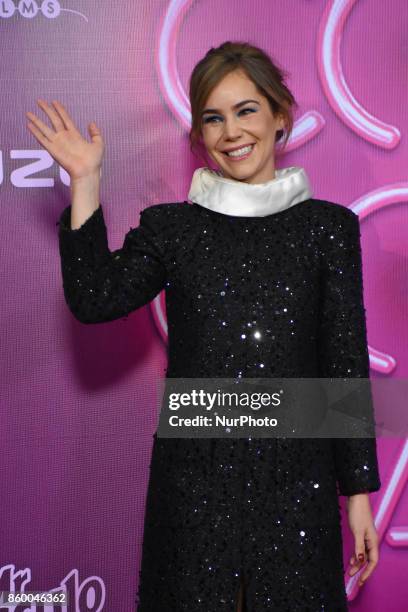 Camila Sodi is seen attending at red carpet of 'Como Cortar a tu Patan' film premiere on October 10, 2017 in Mexico City, Mexico