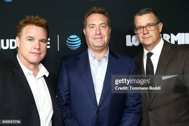 David Guillod, Bart Peters and Mark Burg attend the AT&T AUDIENCE Network Premieres "Loudermilk" And "Hit The Road" on October 10, 2017 in Los...