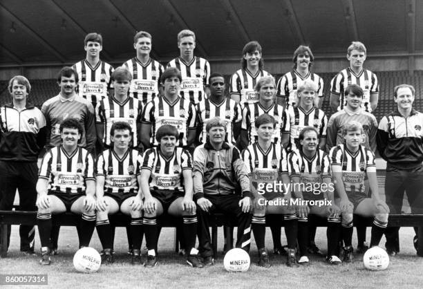 Newcastle United's first team squad pictured in their new strips at the St. James's Park Press day are:,Back row Kenny Wharton, Paul Gascoigne, Brian...