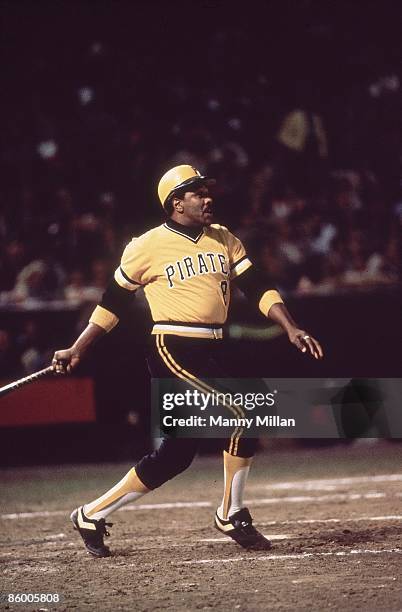 World Series: Pittsburgh Pirates Willie Stargell in action, hitting two-run home run vs Baltimore Orioles during 6th inning. Game 7. Baltimore, MD...