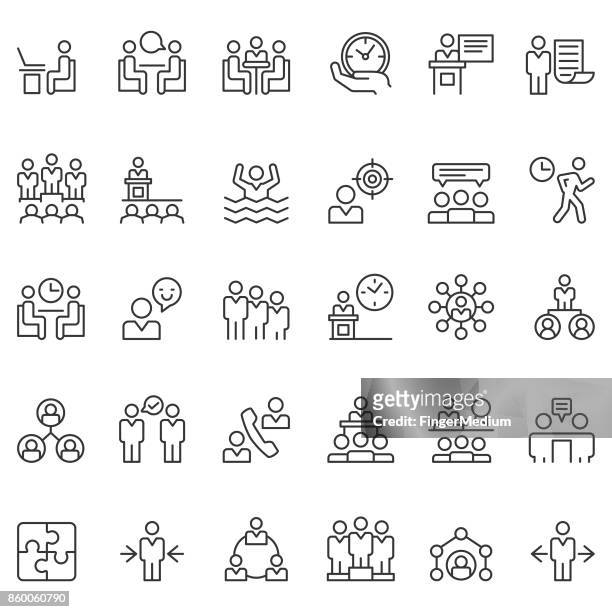 business people icon set - opportunity stock illustrations