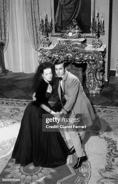 The Spanish actress Sara Montiel and the Italian actor Antonio Ciffariello filming La Bella Lola Madrid, Spain.