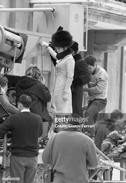 The American actress Geraldine Chaplin during the filming of " Doctor Zhivago" Madrid, Spain.