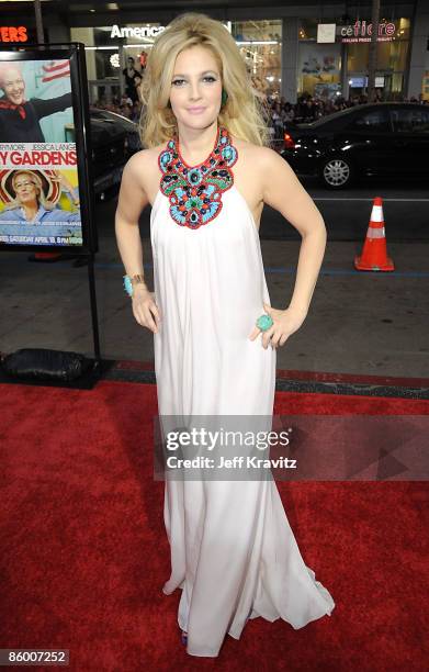 Actress Drew Barrymore arrives at the premiere of HBO Films' "Grey Gardens" held at Grauman's Chinese Theatre on April 16, 2009 in Hollywood,...