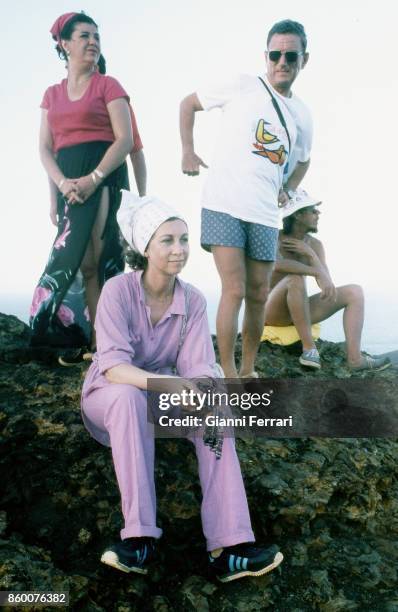 In the official visit to Ecuador of the Spanish Kings, the Queen Sofia visits the Bartolome Island in the in the Galapagos Islands Ecuador.