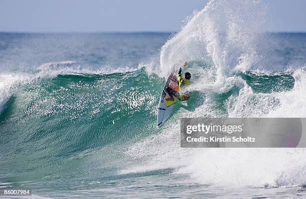 World No. 1 Joel Parkinson of Australia surfs during the Final of the Rip Curl Pro, winning the heat over local wildcard surfer Adam Robertson to...