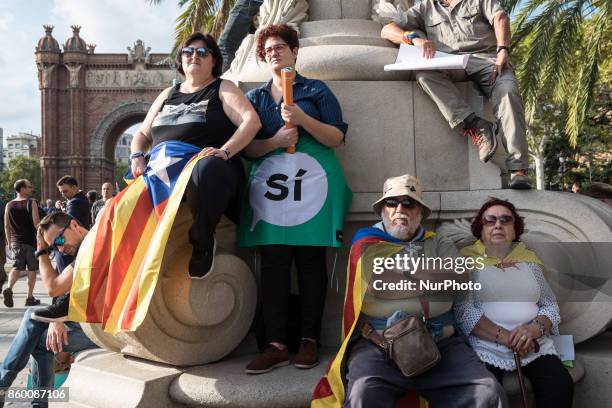 On Dec 10th 2017, the Catalan president Carles Puigdemont gives a speech in the Catalan parliament in Barcelona.In the streets surrounding the...