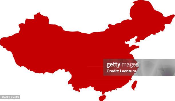 China R3d 7,010 Red China Map High Res Vector Graphics - Getty Images