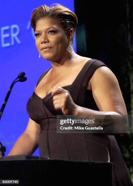 Actress/singer and host Queen Latifah attends the United Friend's of the Children's Brass Ring Award dinner at The Beverly Hilton Hotel on April 16,...