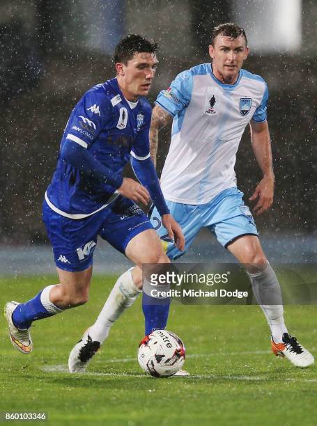 Matthew Millar of South Melbourne runs with the ball during the FFA Cup Semi Final match between South Melbourne FC and Sydney FC at Lakeside Stadium...