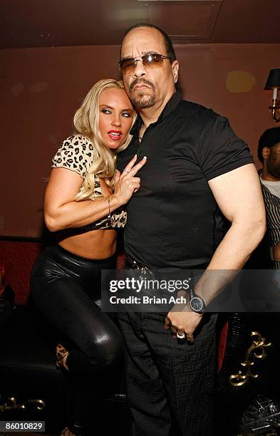 Coco and rapper/actor Ice-T visit M2 Ultra Lounge on April 16, 2009 in New York City.