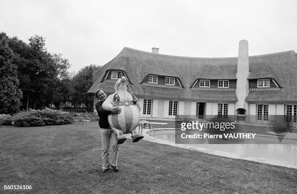 French Cartoonist Albert Uderzo at home, 18th August 1979