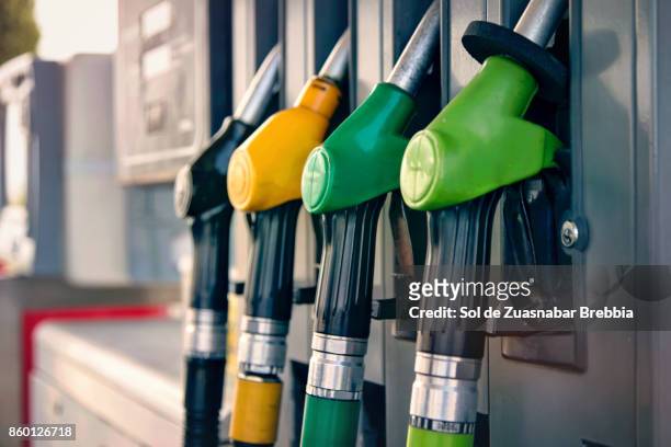 color gasoline, diesel, pumps - fuel stock-fotos und bilder