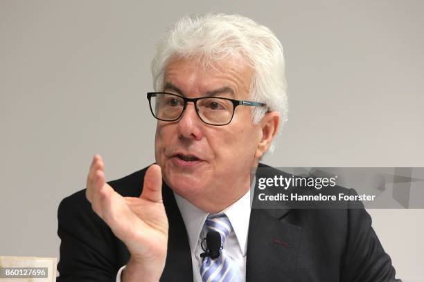 The british author Ken Follet at a press conference at the 2017 Frankfurt Book Fair on October 11, 2017 in Frankfurt am Main, Germany. The 2017 fair,...