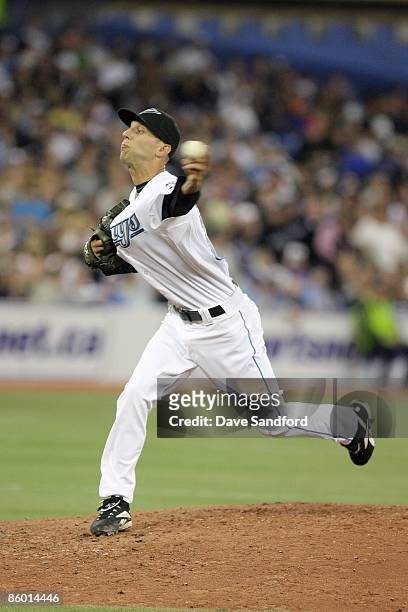 Jesse Carlson of the Toronto Blue Jays delivers the pitch during the Opening Day game against the Detroit Tigers at the Rogers Centre on April 6,...