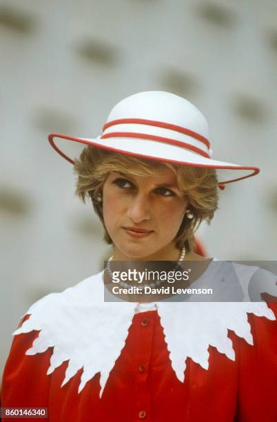 Diana Princess of Wales during the Royal Tour of Canada on June 29, 1983 in Edmonton, Alberta, Canada