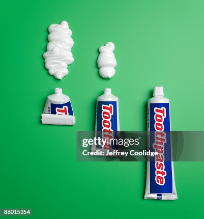 Three Toothpaste Tubes and Toothpaste Three Toothpaste Tubes and Toothpaste