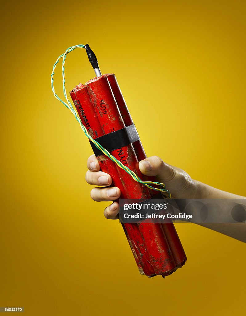 Woman Holding Dynamite