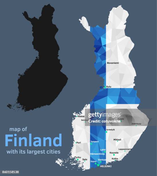 Vector Map Of Finland And Its Largest Cities High Res Vector Graphic Vector Map Of Finland And Its Largest Cities 