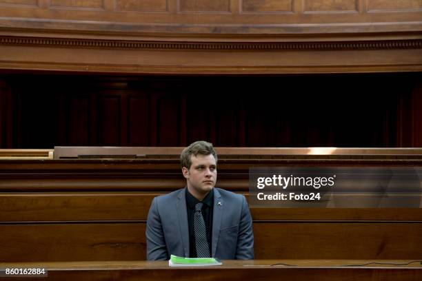 Murder accused Henri van Breda during his trial at the Western Cape High Court on October 10, 2017 in Cape Town, South Africa. Van Bredas defence...