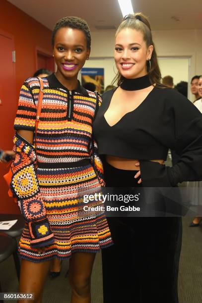 Models Herieth Paul and Ashley Graham attend Glamour's "The Girl Project" on the International Day of the Girl on October 11, 2017 in New York City.