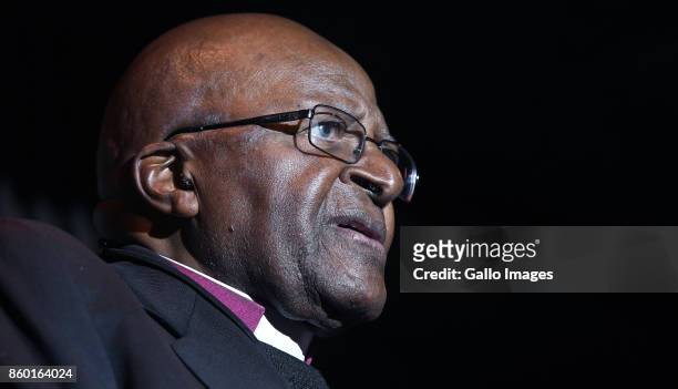 Archbishop Desmond Tutu at the Annual Desmond Tutu International Peace Lecture at the Artscape Theatre on October 09, 2017 in Cape Town, South...