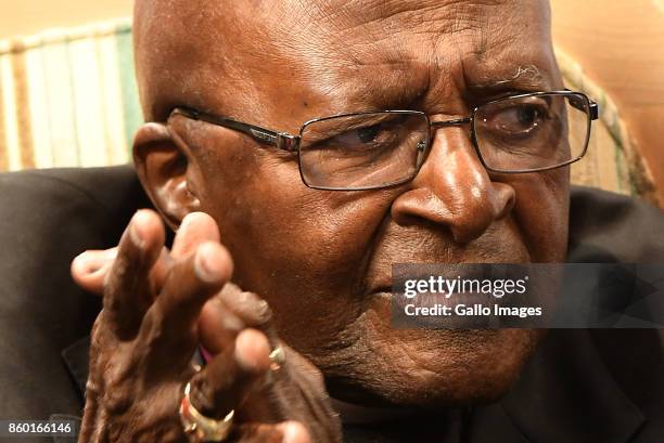 Archbishop Desmond Tutu at the Annual Desmond Tutu International Peace Lecture at the Artscape Theatre on October 09, 2017 in Cape Town, South...